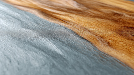 close up of natural luxury wood with vibrant plain color, showcasing its unique texture and grain