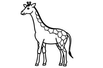Fototapeta premium Graceful Giraffe Line Art