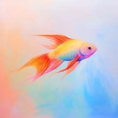 Fototapeta premium Vibrant tropical fish swimming gracefully in a colorful marine environment underwater scene