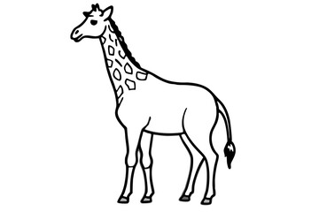 Graceful Giraffe Line Art