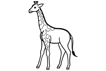 Graceful Giraffe Line Art