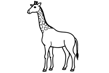 Graceful Giraffe Line Art