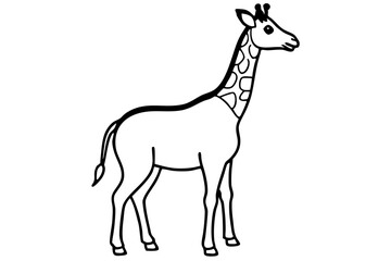 Graceful Giraffe Line Art
