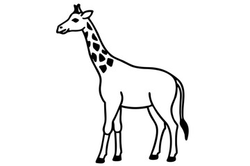 Graceful Giraffe Line Art