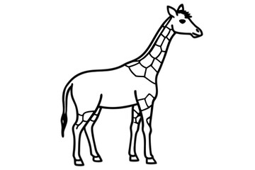 Graceful Giraffe Line Art