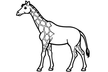 Graceful Giraffe Line Art