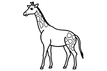 Graceful Giraffe Line Art
