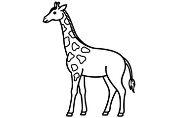 Graceful Giraffe Line Art