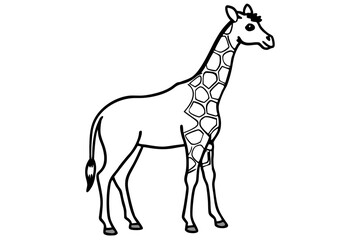 Graceful Giraffe Line Art