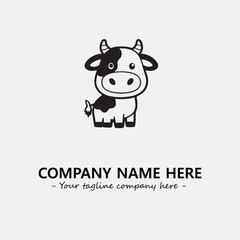 Cow illustration black and white for logo company vector image
