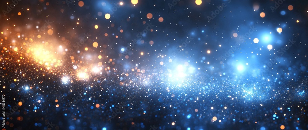 Wall mural image of a network of lines and dots, blue technology background with circuit board and digital line