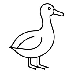 Albatross Flight in Simple Line Art