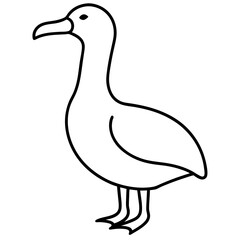 Albatross Flight in Simple Line Art