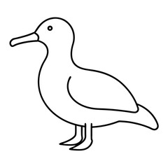 Albatross Flight in Simple Line Art
