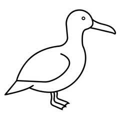 Albatross Flight in Simple Line Art