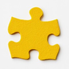 Obraz premium Yellow puzzle piece on white background, solution concept (2)