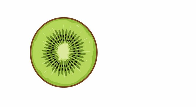 slice of kiwi animated footage looping on white