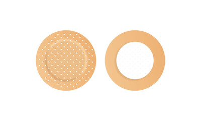 Bandage Plaster Icon, Medical Patch Symbol, Band Aid Silhouette, New Beige Sticking Plasters, Bandaid Patches Flat Icons on White Background, Vector Illustration