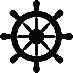 ship helm silhouette vector icon © Ash