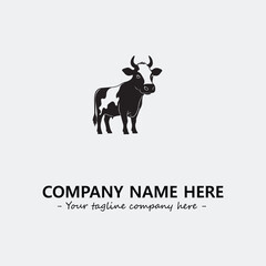 Cow illustration black and white for logo company vector image
