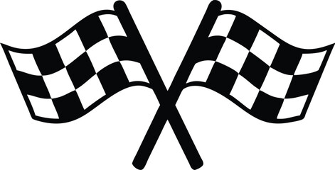 two crossed checkered flag