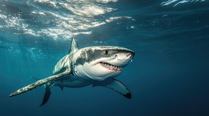 Fototapeta premium Great white shark underwater view