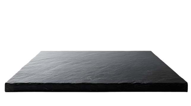 Empty Black Table Top on White Background for Creative Designs