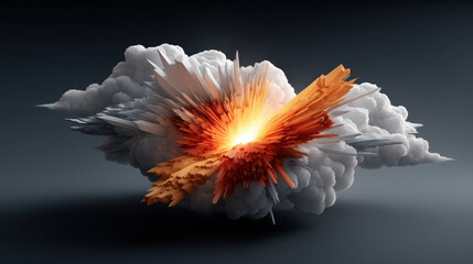 artistic interpretation of explosion featuring vibrant colors and dynamic shapes, creating dramatic visual impact that evokes sense of energy and movement