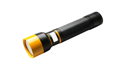 Professional Flashlight with Battery Indicator Isolated on White Background