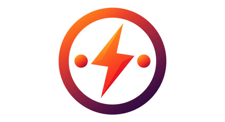 Isolated Lightning Bolt Circle