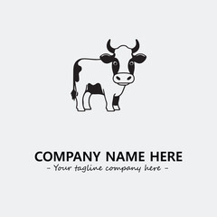 Cow illustration black and white for logo company vector image
