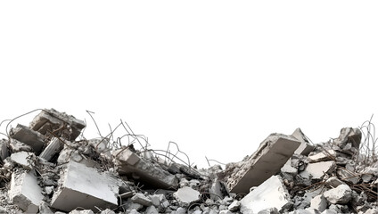 Concrete rubble debris pile destruction demolition ruins wreckage