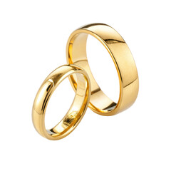Elegant gold wedding rings symbolize love and commitment, timeless design