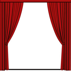 red curtain on white background