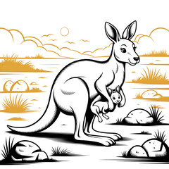 kangaroo with baby