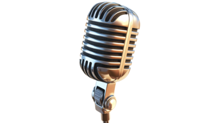 Professional Microphone for Recording Isolated on White Background