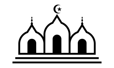 luxury mosque vector logo illustration