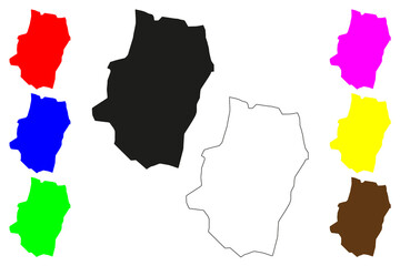 Kamarhati city (Republic of India, State of West Bengal) map vector illustration, scribble sketch Kamarhati map