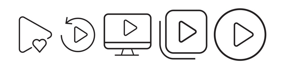 
Play icon. White triangle arrow. Play and pause icon in trendy style design. App element. Multimedia concept. Vector illustration. Stock image