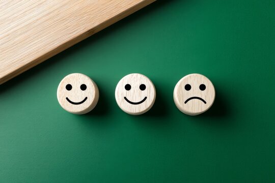 The Wooden Cube is adorned with happy smile face emoticon icons and has garnered a good feedback rating from customer reviews and surveys