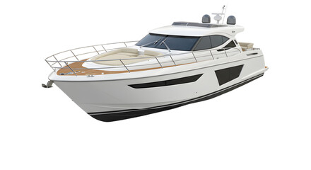 Naklejka premium Luxury Motor Yacht Isolated on White Background