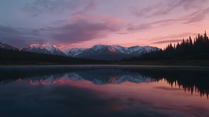 Obraz premium Sunset over Mountains Canmore Canada