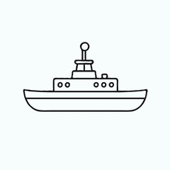 Obraz premium Ship icon in line style on light background