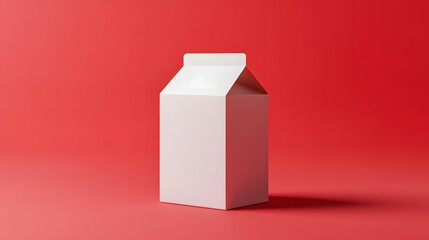 White Milk Carton Mockup in Isometric View