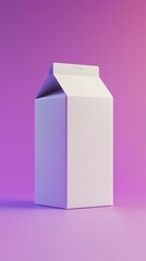 White Milk Carton Mockup in Isometric View
