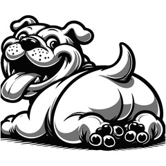 Cute American Bully Butt - Adorable Dog Illustration