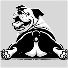 Cute American Bully Butt - Adorable Dog Illustration