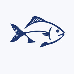 Fish Logo Design Silhouette Vector Illustration On a White Background