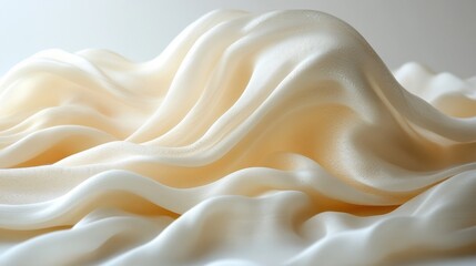 Fototapeta premium Abstract Cream Colored Fabric Wave Forms with Subtle Light and Texture