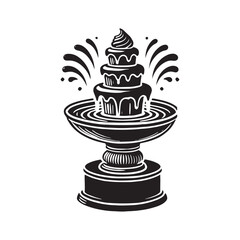 Minimalist Hot Chocolate Fountain Silhouette - Hot Chocolate Fountain Vector - Illustration of Hot Chocolate Fountain.